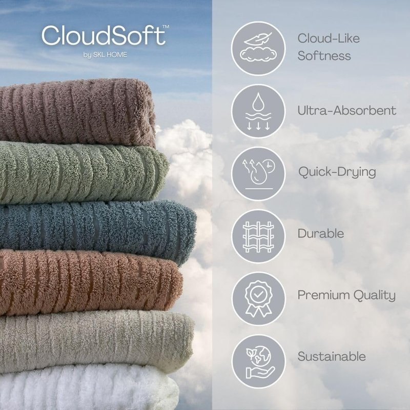 SKL Home CloudSoft Cotton Luxury Bath Towel for Bath & Gift, Mink Brown