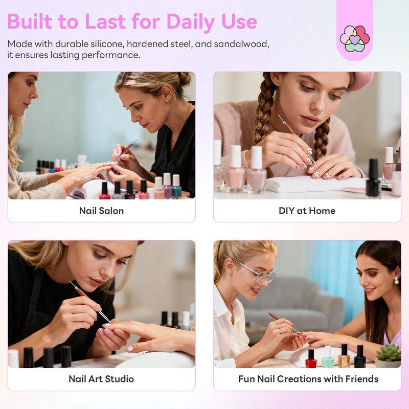 SAVILAND 5PCS Kolinsky Acrylic Nail Brush Set: Size 4# 8# 10# 12# 16# Acrylic Nail Brushes for Acrylics Application, Professional Acrylics Brushes for Nails Set Nails Extension & 3D Carving