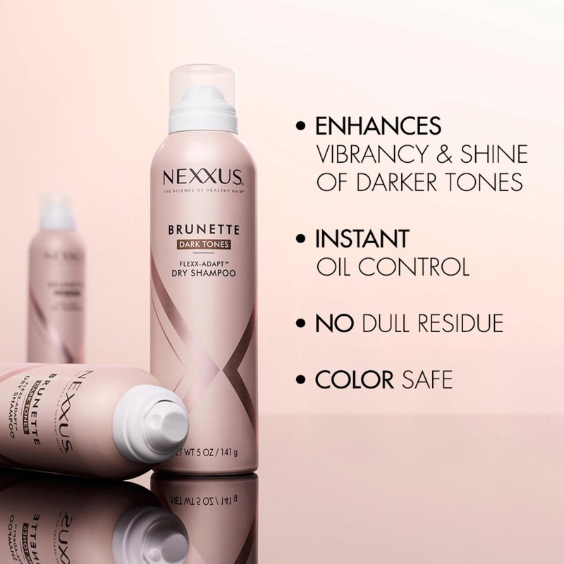 Nexxus Styling Refreshing Dry Shampoo Refresh Brunette Dark Tones Dry Shampoo Powered by Flexx-Adapt™ Technology and Infused with a Protein Complex 5 oz
