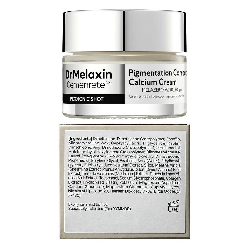 Dr.Melaxin Picotonic Shot Calcium Cream with Calcium, Intensive Brightening Cream for Even Skin Tone & Skin Clarity, Korean Skincare for Density Care, 0.88 oz