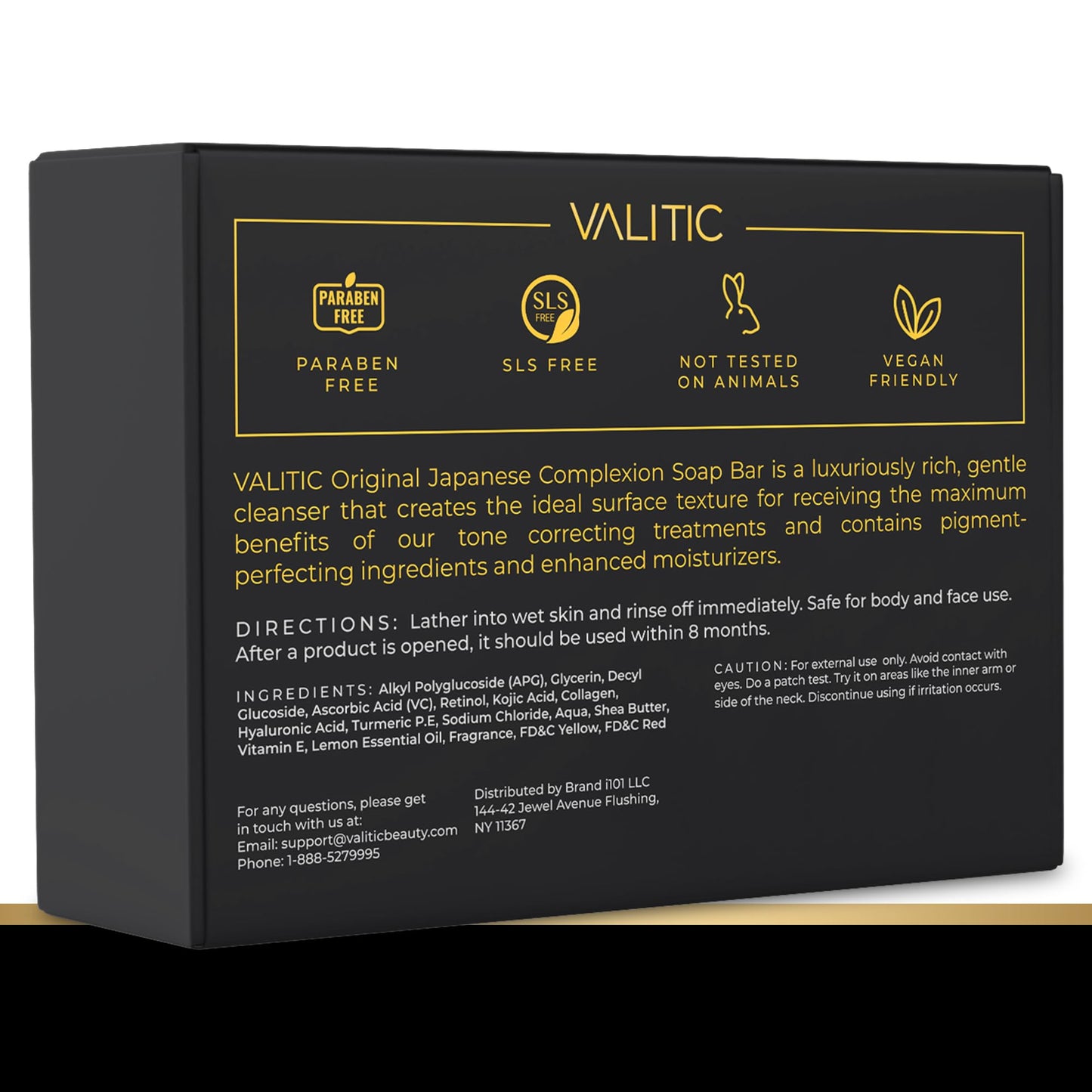 VALITIC Brightening Lemon & Turmeric Kojic Acid Soap with Vitamin C, Retinol, Collagen - Original Japanese Complex Infused with Hyaluronic Acid, Vitamin E, Shea Butter, Castile Olive Oil (4 Pack)