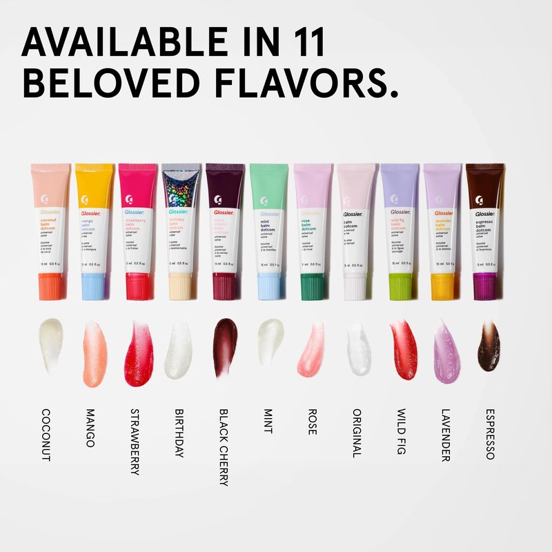 Glossier Balm Dotcom Hydrating Lip Balm - Universal Salve, Up to 12Hr Moisture - Lanolin, Beeswax & Castor Oil for Dry Lips, Cuticles & Skin - Birthday, Clear Soft Shimmer, 15ml