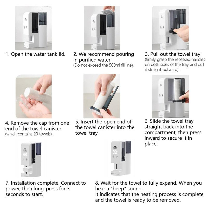 Automatic Hot Towel Dispenser, Face Towel Warmer 5-Second Rapid Heating, 55°C Constant Temp Heated, Suitable for Skincare, Cleansing and Physical Therapy. (100towel)