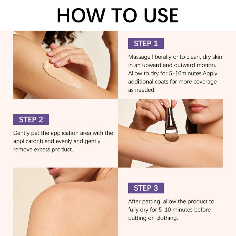 Body Coverage Perfector with Brush - Waterproof Leg & Body Makeup for Skin Imperfections & Uneven Tone, Transfer-Resistant Natural Finish Concealer, Flawless Looking Legs (Natural Radiance)