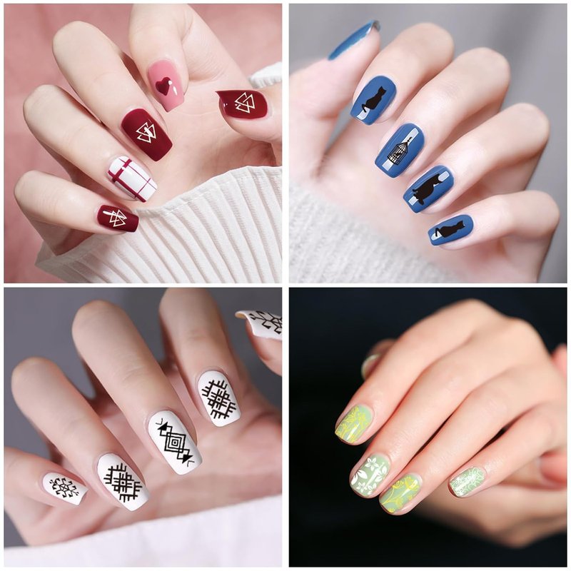 SEISSO Stamping Nail Polish Gels - 12 Colors UV Soak Off Gel for DIY Nail Art | 0.25 Fl Oz
