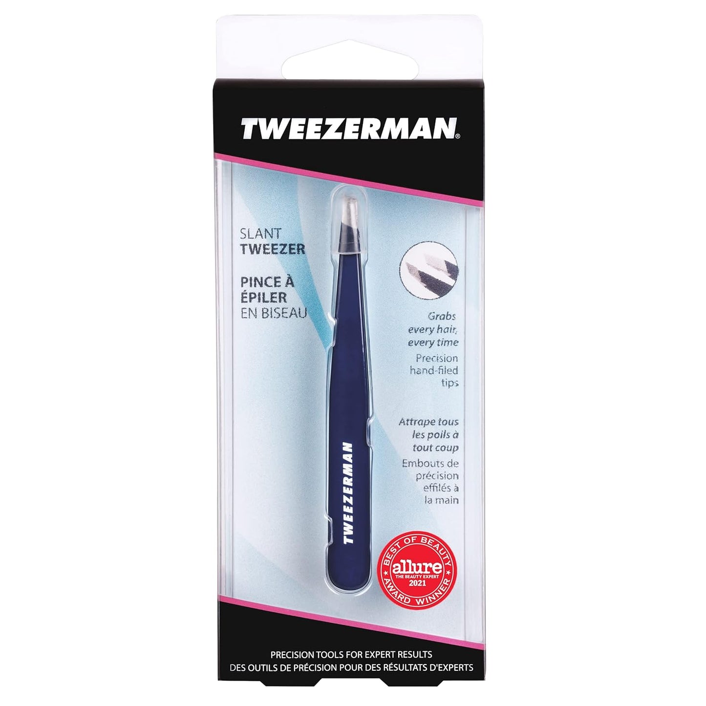 Tweezerman Slant Tweezer - Evening Blue Stainless Steel Hair Removal Tool
