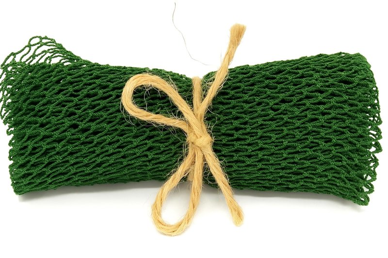 Unami Skincare African Net Sponge - Long African Bath Sponge - Exfoliating Net Sponge - Gentle Exfoliation for Soft - Scrub Net for Shower, Smooth Skin - Green