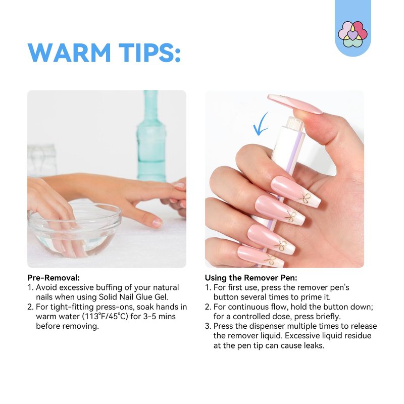 SAVILAND Solid Nail Glue Remover Pen: 10s Quick Press On Nail Remover with Vitamin E Castor Oil Click & Remove Nail Glue Remover for Press on Nails Fake Nails Solid Glue Gel, Alcohol Free Acetone Free