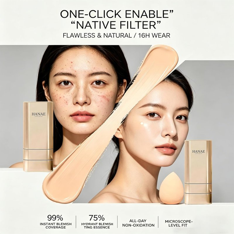 Skiennix Foundation Stick - Dual-Ended Contour Stick for Natural, Long-Lasting Coverage | Ivory White