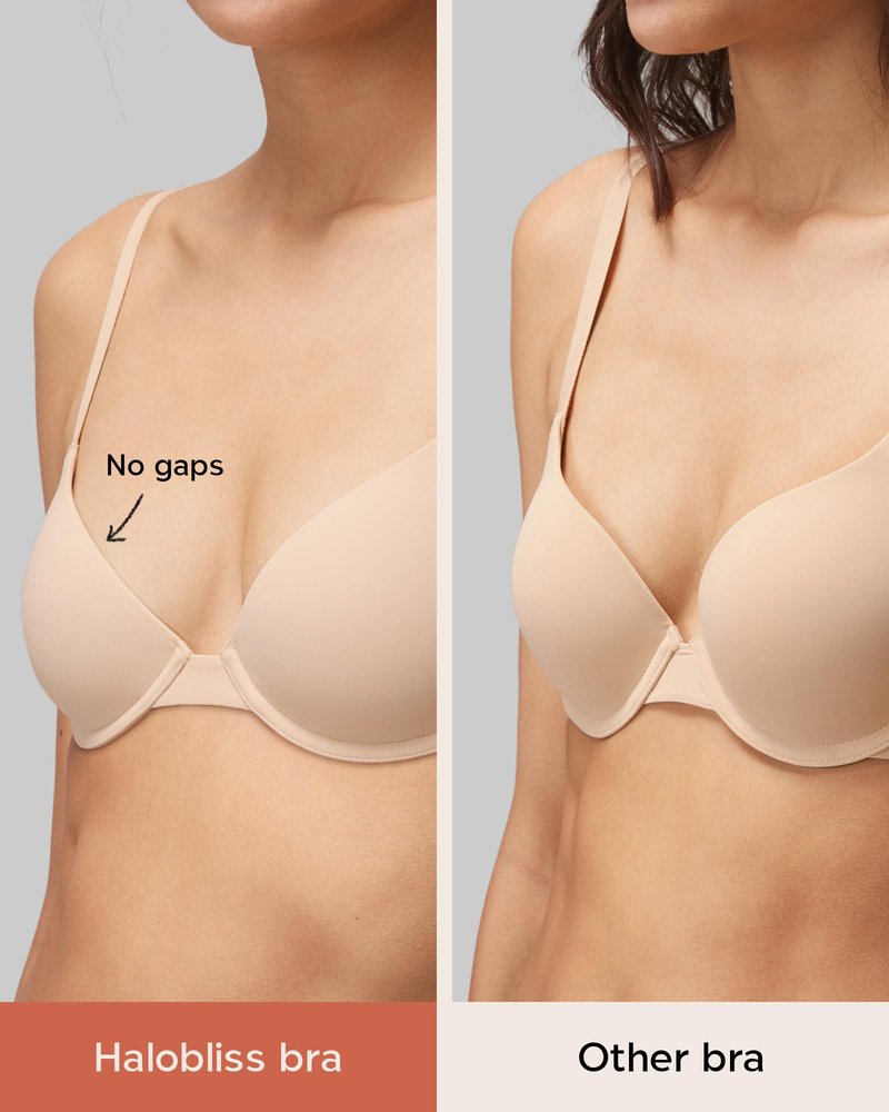 Halobliss Lift Up Underwire Bras for Women Small Breasted Padded T-Shirt Bras with Support 32AAA-38B Blush Pink 34B