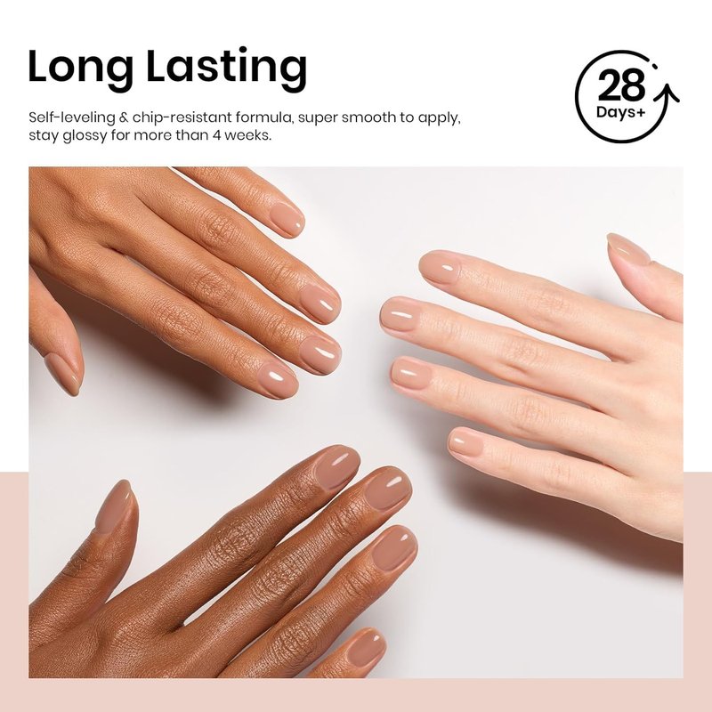 Beetles Nude Gel Nail Polish - 15ml Neutral Brown Base Color Fall Gel Polish Nail Concealer Mocha Sheer Translucent Effect Soak Off UV LED French Nail Art Manicure Gift for Women