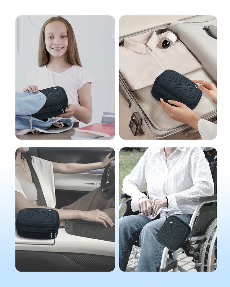 Krypthos Carrying Case Compatible with Compact Portable Handheld Inhaler Nebulizer or Asthma Inhaler for Adults and Kids, Inhaler Spacer Bag, Compact Medical Holder Case (Black)