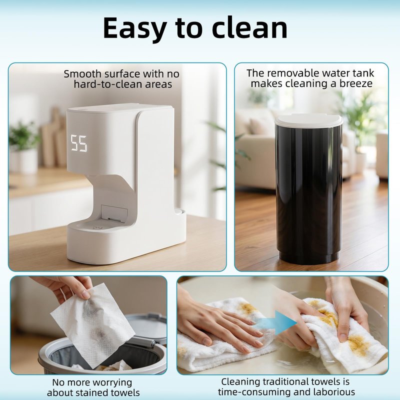 MagiBuboo Hot Towel Warmer with Voice Alert,5s Fast Heating Hot towel machine with 20 towels,Hot Towel Dispenser Constant 55°C (131°F) Temperature Control,Auto Dispensing Hot towel warmer for spa