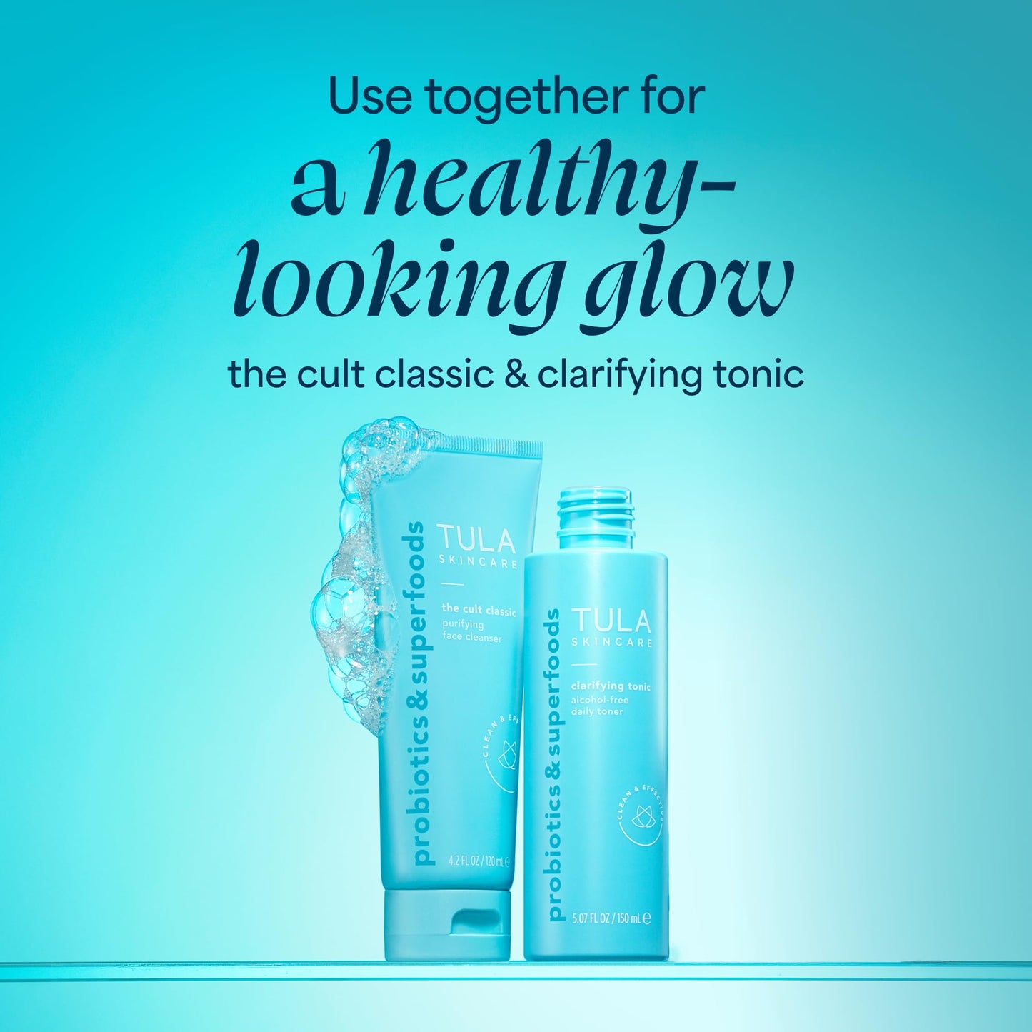 TULA Skin Care Mini Clarifying Tonic Daily Toner - Travel Face Toner to Gently Exfoliate and Tighten Pores, Contains Witch Hazel and Niacinamide, 0.68 Fl Oz.