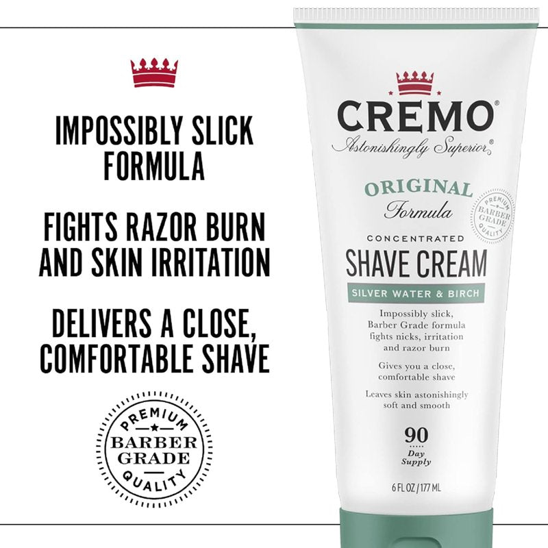 Cremo Shave Cream - Barber Grade Sandalwood & Silver Water | Ultra-Slick Formula, 2 x 6 Fl Oz
