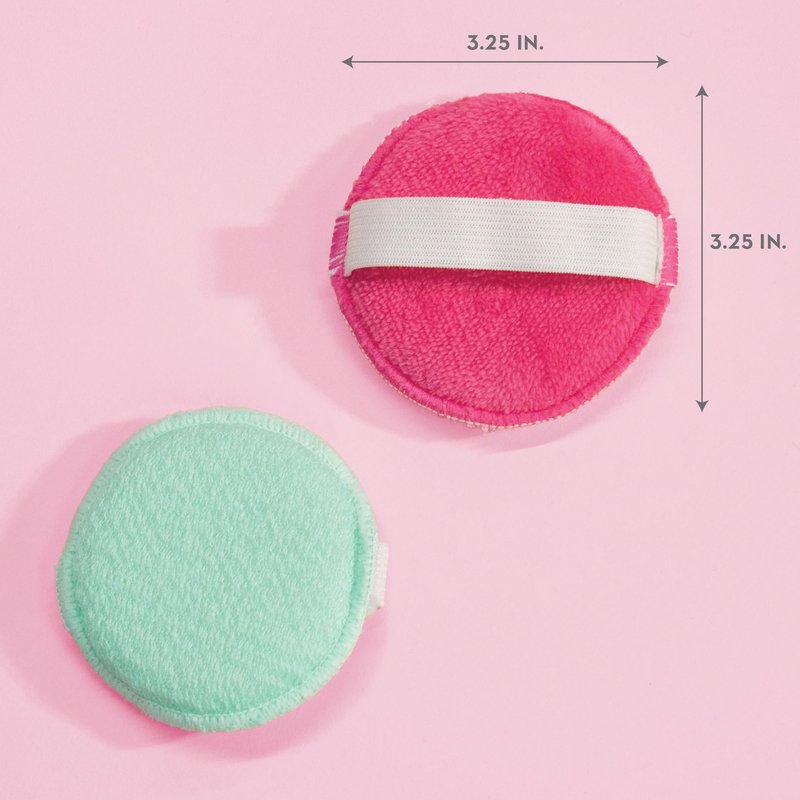 S&T INC. Face Scrubber, Dual-Sided Face Exfoliator with Elastic Strap, Facial Cleansing Pads and Makeup Remover, 3.3 Inch Diameter, 2 Pack, Teal and Pink