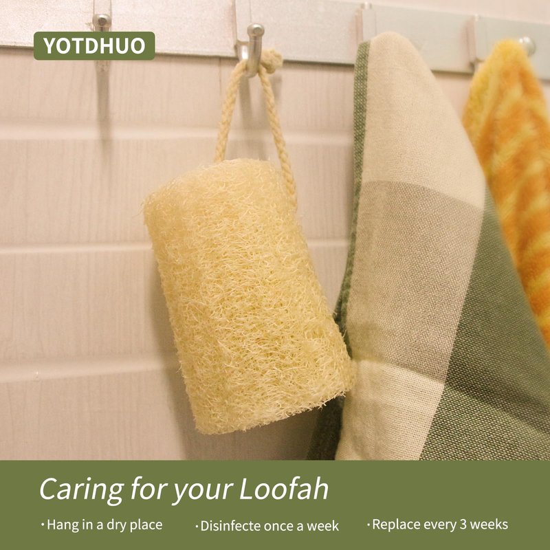 Natural Loofah Sponge Exfoliating Body Scrubber(6" Economical 4Pack),Organic Luffa for Women and Men in Shower