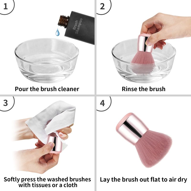 Vaincre Nail Art Dust Powder Remover Brush, Soft Nail Art Dust Cleaner Brush for Acrylic Application and Makeup(Pink)