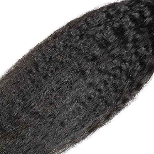 Kinky Straight Bundles Human Hair Natural Black Color Brazilian Unprocessed Virgin Hair 22 22 22 Inch Yaki Straight Bundles Human Hair