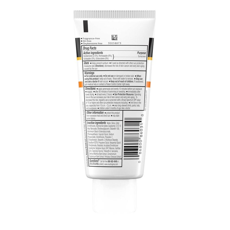 Neutrogena Clear Face Sunscreen SPF 30 - Lightweight, Non-Comedogenic Lotion for Acne-Prone Skin | 3 fl. oz