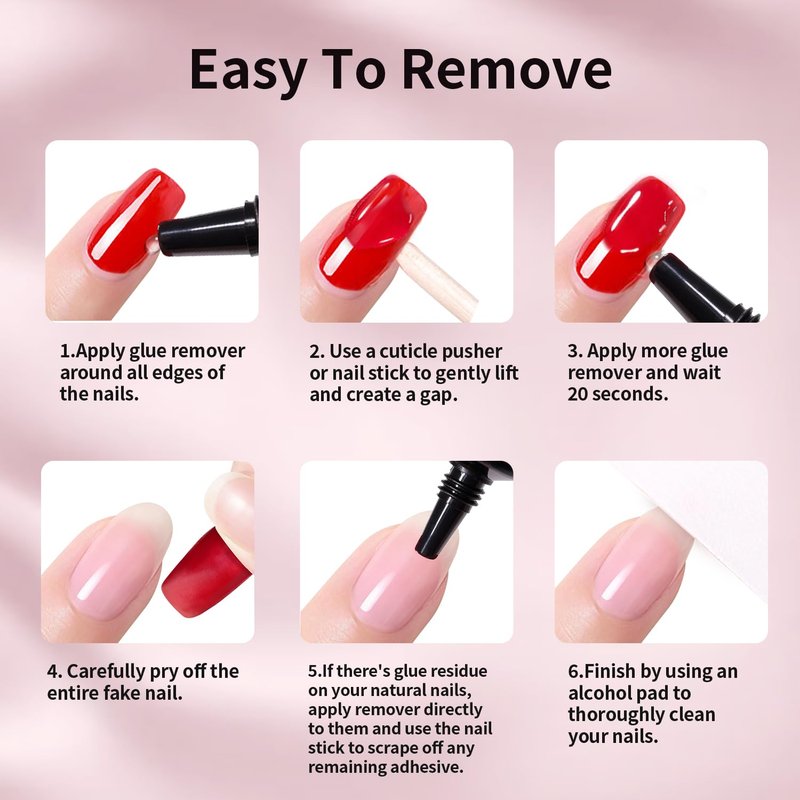 Skiennix Quick Dry Nail Glue - Super Strong, Long Lasting Formula | 10g with 10ml Remover