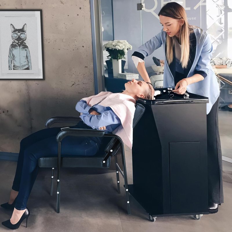 WINEDYOUNG Shampoo Chairs Reclining Shampoo Chairs for Salon Barber Chair Hair Stylist Chair Auto Recline Salon Chair Spa Beauty Equipment for Hair Stylists, Tattoo Artists, Cosmetologists