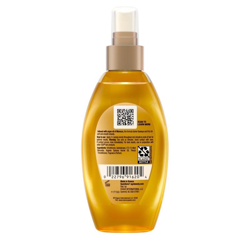 OGX Renewing + Argan Oil of Morocco Weightless Healing Dry Oil Spray, Argan Oil for Hair Care, Lightweight Mist for Split Ends, Frizz Control & Shine, Paraben & Sulfated-Surfactants Free, 4 fl oz