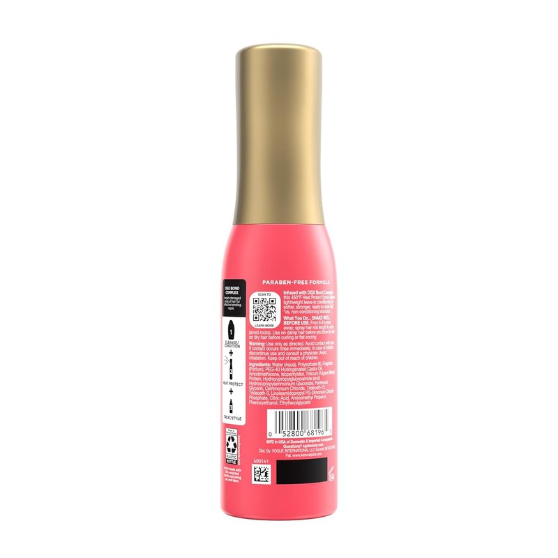 OGX Repair & Protect Bond Protein Heat Protect Spray - Weightless Damage Defense for All Hair Types | 6.5 fl. oz