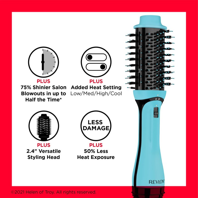 REVLON One Step Volumizer PLUS Hair Dryer and Styler | More Volume, Less Damage, and More Styling Control for Easy and Fast Salon-Style Blowouts, Plus Travel Friendly (Mint)