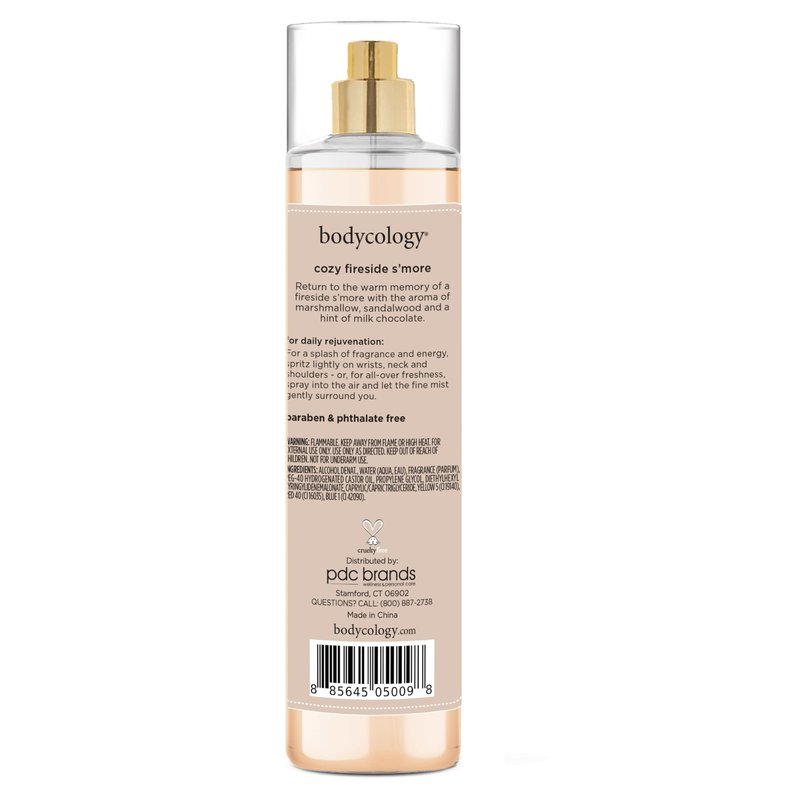 Bodycology Long-Lasting Fragrance Body Mist, Cozy Fireside S'more, 8 fl oz