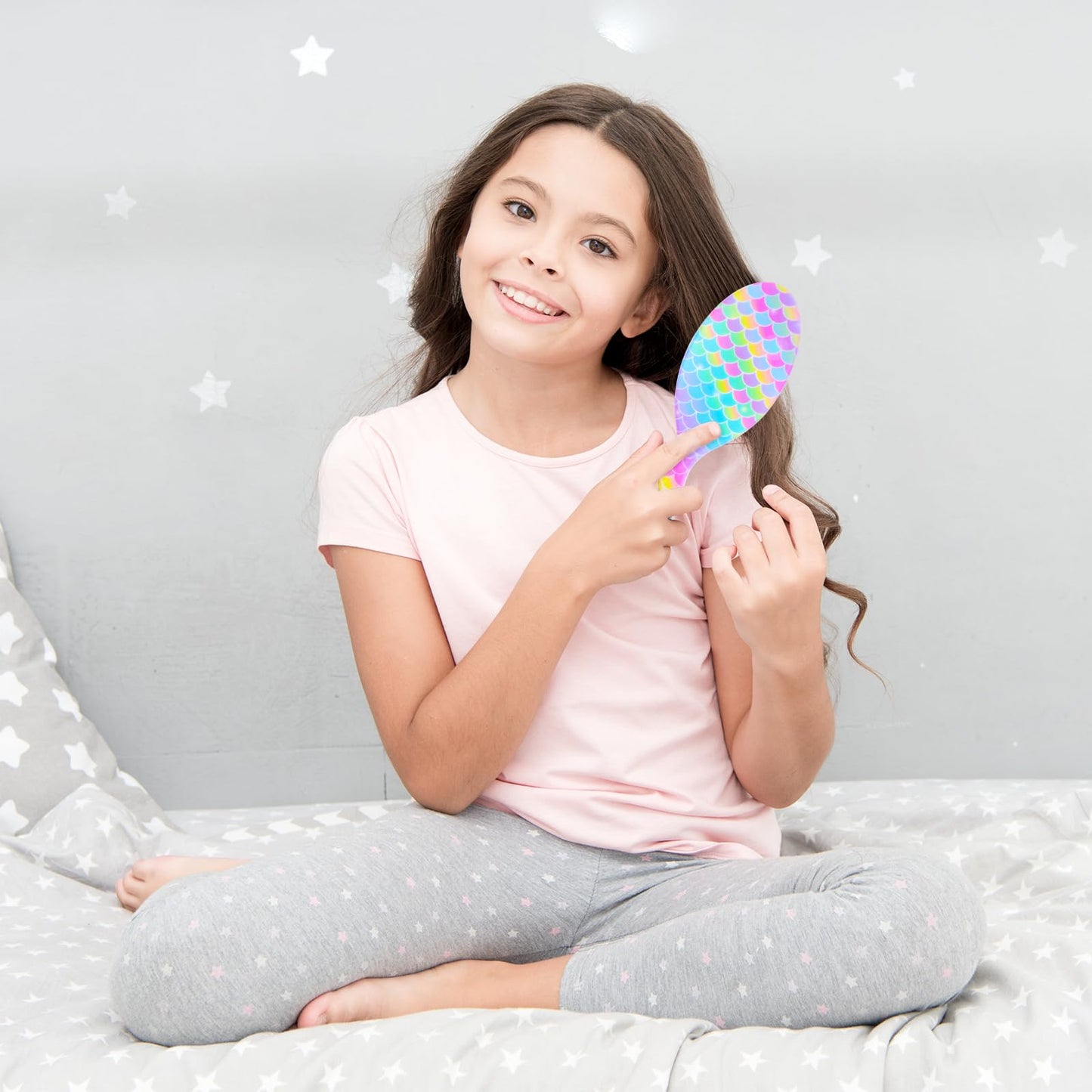 Kids Hair Brush Girls, Toddler Wet Dry Detangling Hair Brush for Curly Thick Hair Pain-Free Comb Girls Kids Women Unicorn Mermaid