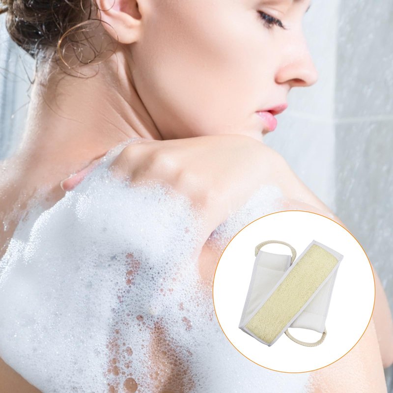 Back Scrubber for Shower, Natural Egyptian Loofah Back Scrubber, Long Handle for Deep Exfoliation, Ideal for Adults with Limited Mobility, Eco-Friendly Bath Accessory