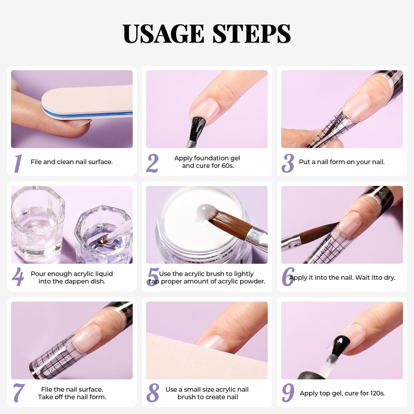 VANSISOS Acrylic Nail Kit for Beginner: Complete Set with 24 Colors Acrylic Powder & Liquid Long Last Durable Quick Dry for Nail Manicure with Nail Drill and Basic Accessories