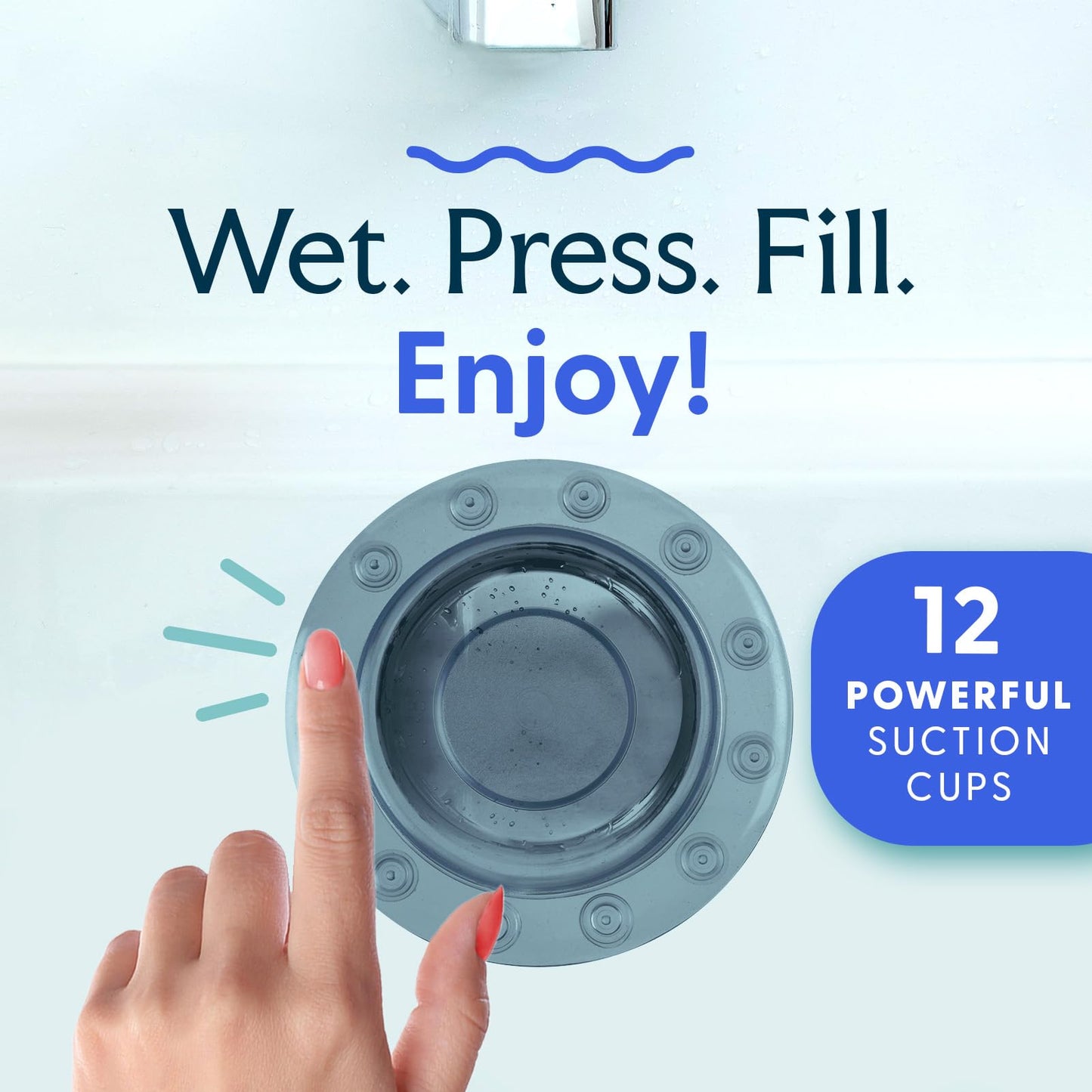 SlipX Solutions Bottomless Bath, Essential Overflow Drain Cover for Bathtub, Best Bath Accessories for Women, Adds Inches of Water to Your Tub for Deeper Soak, 4" Diameter, Dusty Blue