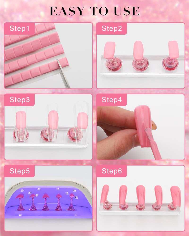 Nail Stand for Press Ons Magnetic Nail Tips Nail Holder for Painting Nails Fake Nail False Nail Design with Reusable Adhesive Putty Practice Nail Art Tools for Home Salon DIY Beginner Supplies