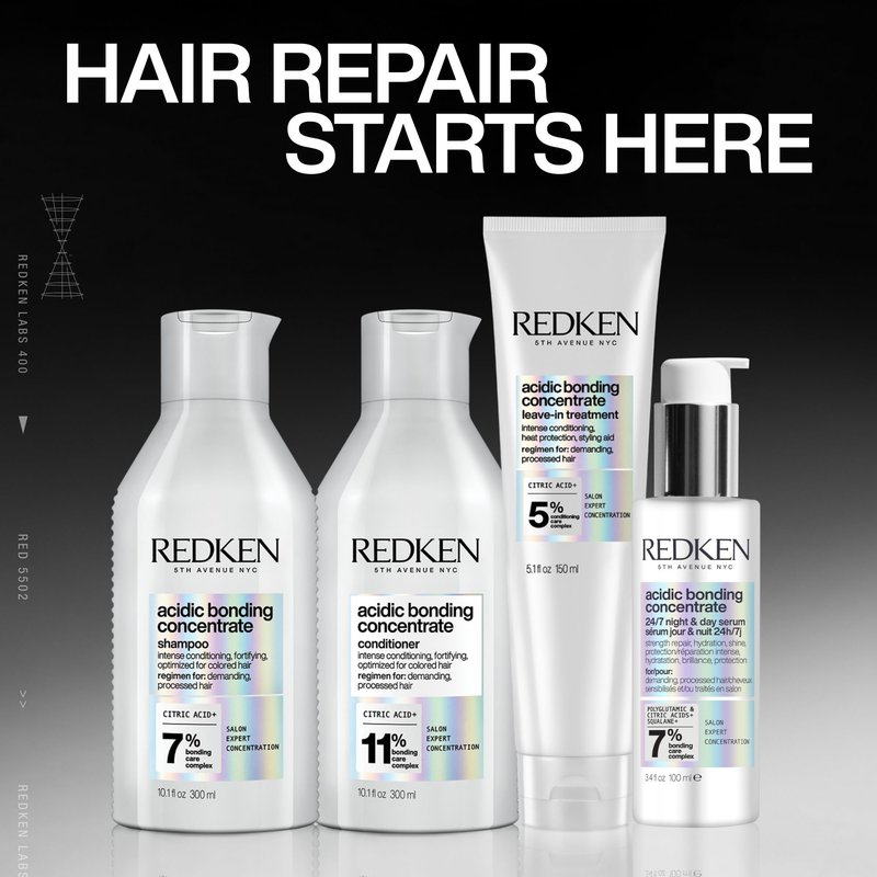 Redken Acidic Bonding Concentrate 24/7 Night & Day Serum For Damaged Hair - Nourishes & Restores, Overnight Hair Repair & Protection, Lightweight & Anti-Frizz