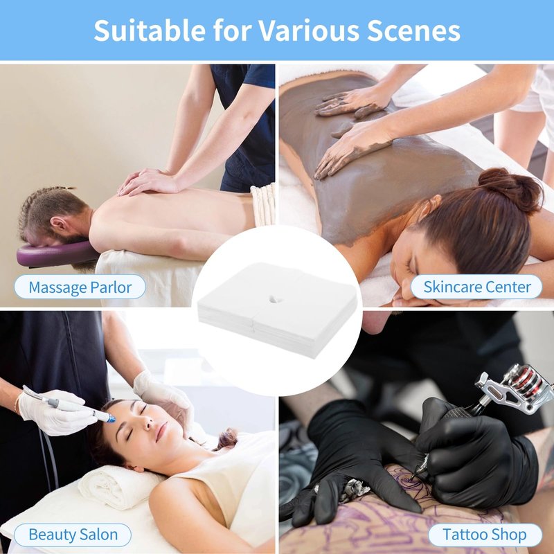 DIMEGON 500PCS Disposable Face Cradle Covers, Disposable Massage Headrest Cover, Single Use Massage Bed Headrest Cushion Cover, Professional Massage Chair Face Cover for Skincare Beauty Salons