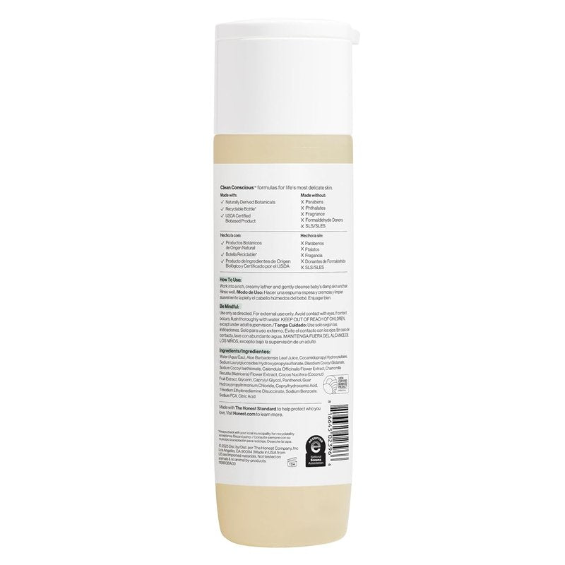 Honest Company 2-in-1 Baby Shampoo & Body Wash - Fragrance-Free, Tear-Free, Hypoallergenic, 10 fl oz