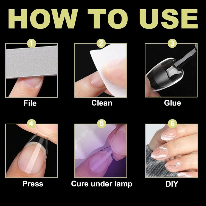 BlueZOO Soft Gel Nail Tips Set - 600 Pcs Clear Acrylic for Manicure & DIY Art | 15 Sizes, Full Cover