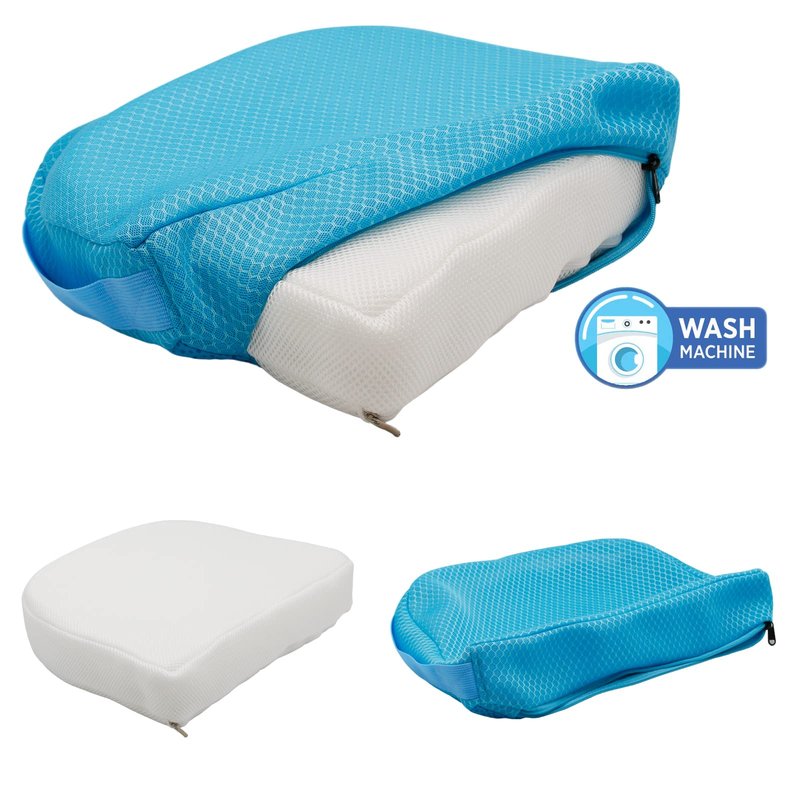 AEROiVi Weighted Hot Tub Booster Seat, 3D Air Mesh Spa Booster Seat, with Non-Slip Bottom, Thick Hot Tub Cushion and Pillow, Quick Drying Hot Tub Accessories for Adults and Kids Semi-Circle Shape