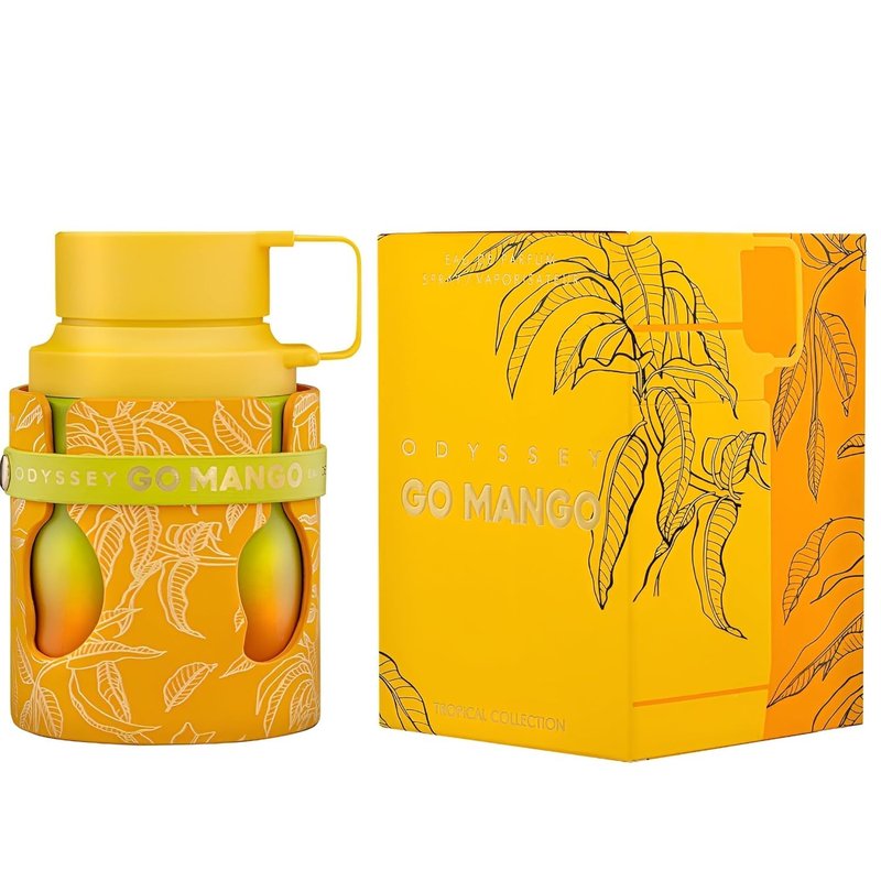 Odyssey Go Mango Tropical Eau de Parfum Spray - Fruity Woody Amber Vanilla | Long-Lasting Unisex Fragrance, 3.4 Oz