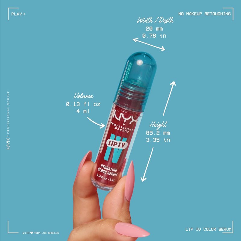 NYX PROFESSIONAL MAKEUP Lip IV Hydrating Glossy Lip Stain - Long-Lasting Vegan Formula with 12 HR Hydration | Mocha Me Wet (Brown)