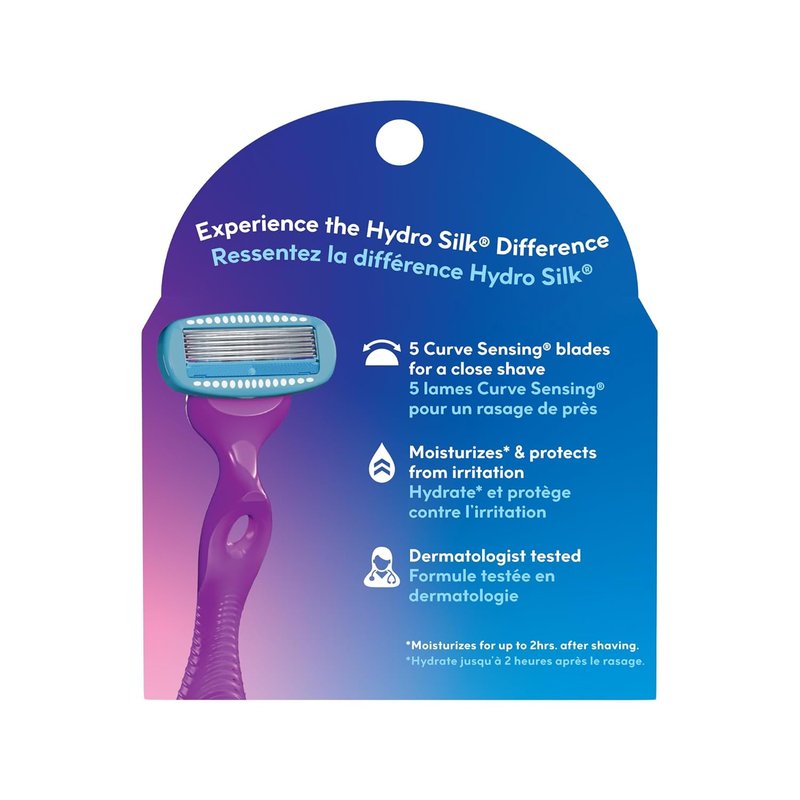 Schick Hydro Silk Razor Blade Refills - 5-Blade Moisturizing Razors for Women | 4 Count