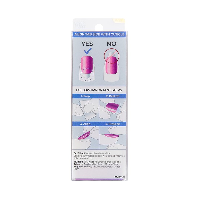 Kiss colorFX by Impress Press On Nails , ‘Starry’, Solid Light Pink with Pearlescent Finish, Short Oval, IMPROVED adhesive, Includes 30 Fake Nails, Prep Pad, 1 Manicure Stick, 1 Mini Nail File