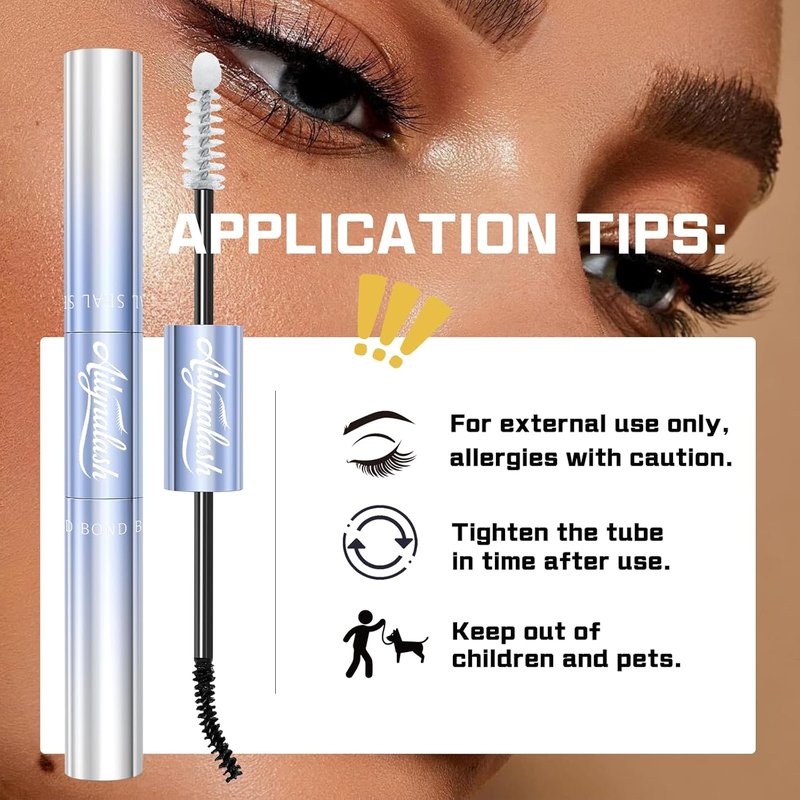 Lash Cluster Glue - 150H Super Strong Hold Waterproof Bond | 2-in-1 Quick Dry, Latex-Free, Black (5ml + 5ml)