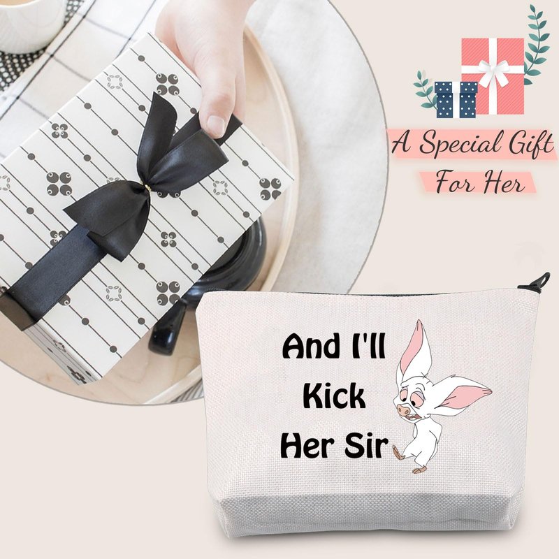 JXGZSO Bartok Inspired Cosmetic Bag Bartok Movie Lover Gift And I'll Kick Her Sir Makeup Bag