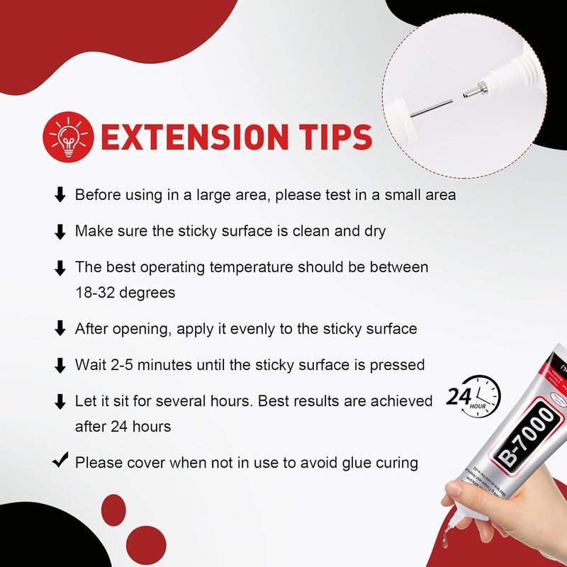 B7000 Clear Glue - Precision Tip for Rhinestones & Crafts | 2 PCS 110ml for Jewelry, Nail Art, DIY