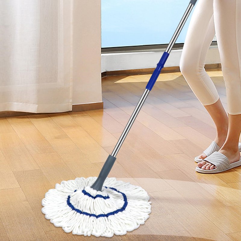 Silkyhose Self-Wringing Twist Mop Cotton Rotating Dry & Wet Mops with Long Handled for Floor Cleaning Kitchen Bathroom Hardwood Vinyl Tile Laminate Household Office