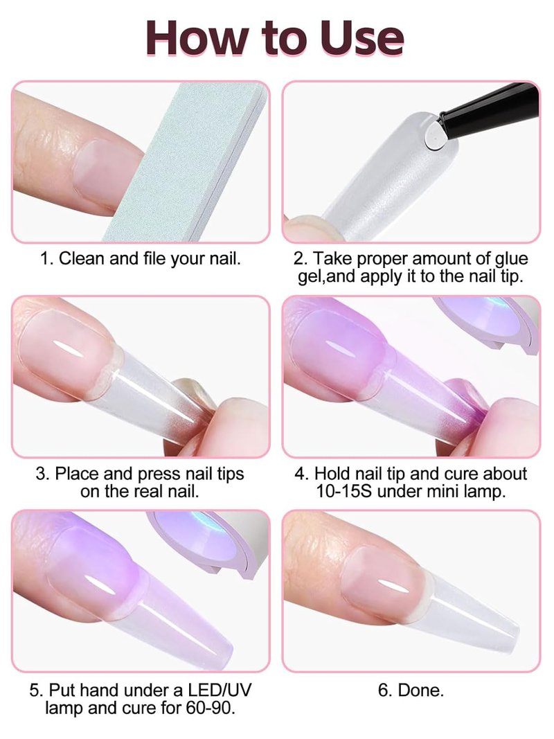 100g/3.52oz Gel Nail Glue, EBANKU Press on Nails Glue for Acrylic Nail Tips Super Strong Solid Soft Gel for Fake Nails Extension, Long Lasting, UV Lamp Required, High Capacity, Pointed Bottle Nozzle