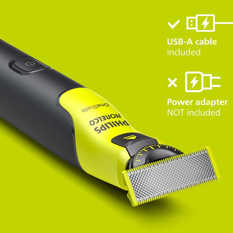 Philips Norelco OneBlade 360 with Connectivity Hybrid Face + Body, Electric Beard Trimmer, Shaver and Body Groomer Kit with 360 Blade Tech, 1x360 Blade, 5-in-1 Comb, Travel Case, Model QP4631/90